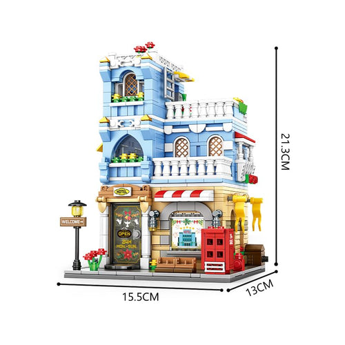 DIY 713-Piece Mini Hotel Building Toy for Kids