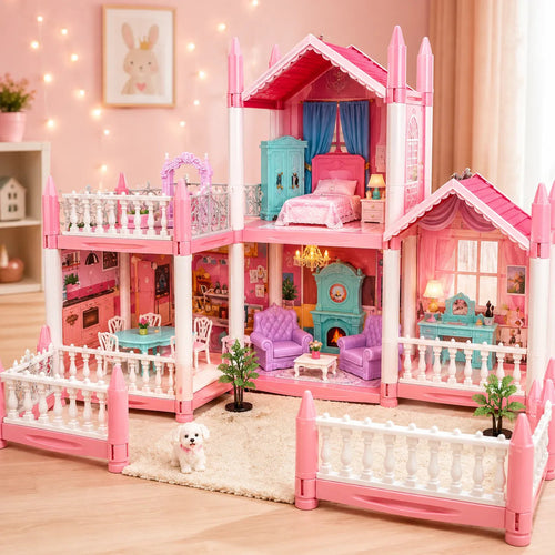 DIY Dreamy Pink Dollhouse Playset for Girls
