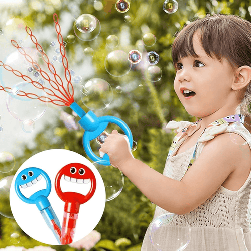 32-Hole Smiley Bubble Wand for Kids