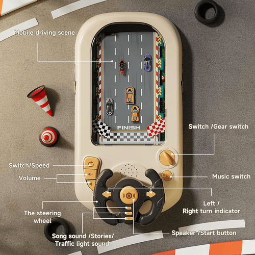 Kids Car Racing Steering Wheel Toy with Lights & Sound Effects