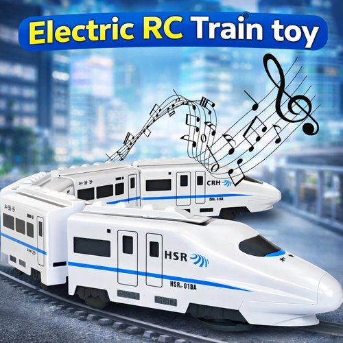 Electric RC Train Toy for Kids with Track Set