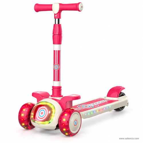 Pink Glowing Target Kids Scooter with LED Light-Up Wheels & Music