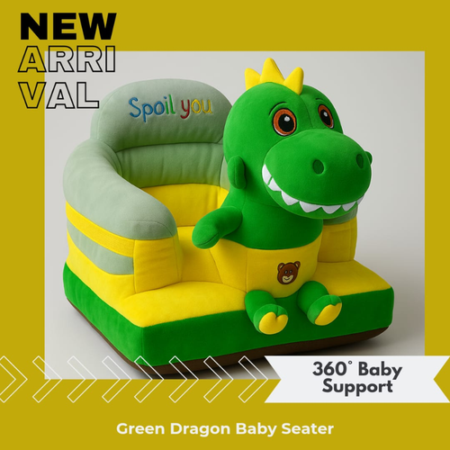 Green Dragon Baby Sofa Seater | Soft Plush Support Chair for Babies & Toddlers