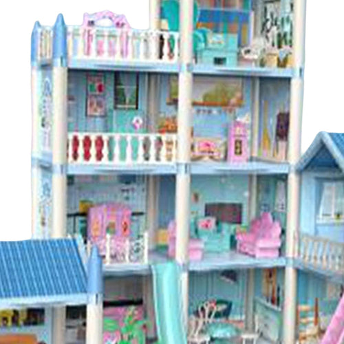 Happy Childhood 4-Story 11-Room Doll House Playset for Kids