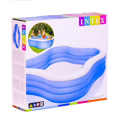 INTEX Beach Waves Swim Centre Pool 7ft 6in x 7ft 6in x 1ft 10in | Inflatable Family Pool
