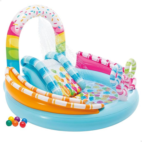 INTEX Candy Themed Inflatable Kids Pool 5ft 5in x 5ft 5in x 4ft | Fun Splash Pool