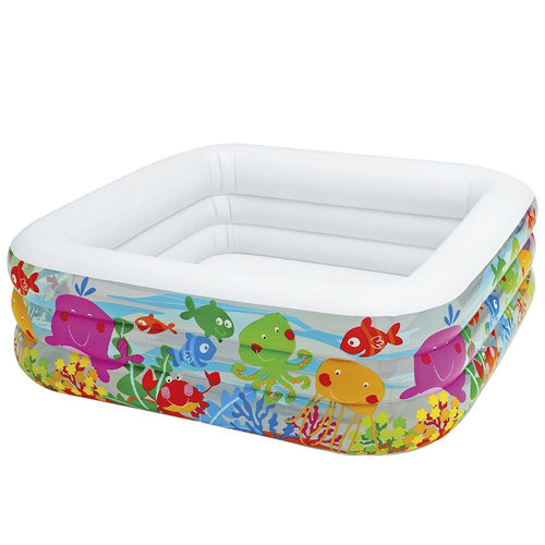 INTEX Clearview Aquarium Kids Pool 5ft 2.5in x 5ft 2.5in x 1ft 7.5in | Inflatable Play Pool