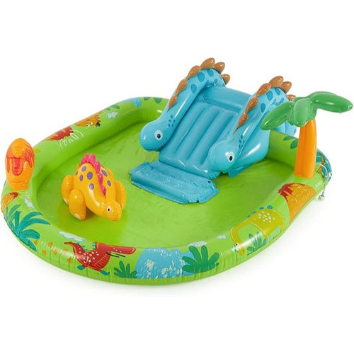 INTEX Dinosaur Themed Inflatable Kids Pool 8ft 2in x 6ft 3in x 3ft 7in | Splash Play Pool