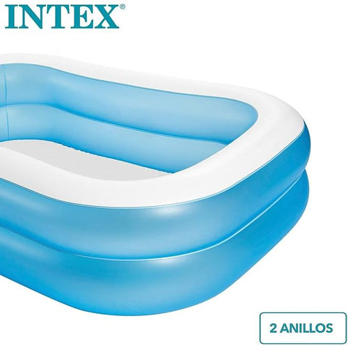 INTEX Inflatable Rectangular Swimming Pool 6ft 6in x 4ft 9in x 1ft 5in | Family Splash Pool
