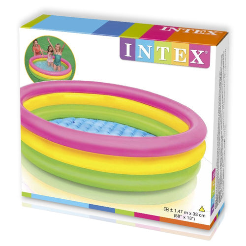 INTEX Three Ring Inflatable Kids Pool 4ft 10in x 1ft 1in | Splashing Pool