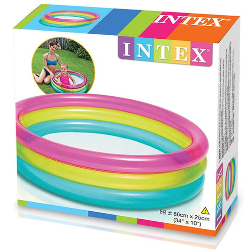INTEX Rainbow Baby Pool 2.8ft x 10in | Inflatable Toddler Splash Pool