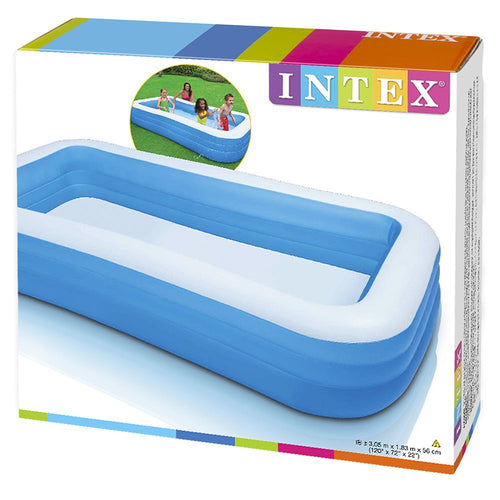INTEX Rectangular Swim Centre Kids Pool 10ft x 6ft x 1ft 10in | Inflatable Family Pool