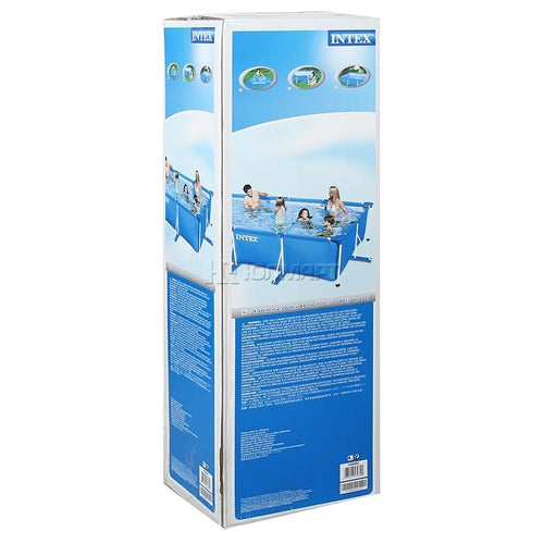 INTEX Rectangular Frame Pool for Kids 14ft 7in x 7ft 2in x 2ft 9in | Large Above Ground Pool