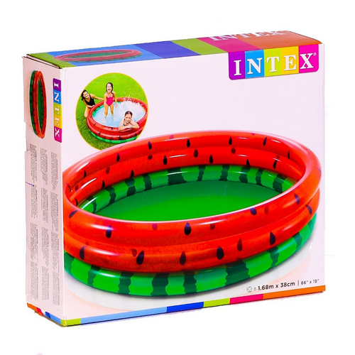 INTEX Watermelon Round Kids Pool 5ft 6in x 1ft 3in | Inflatable Splash Pool