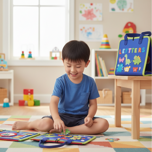 Kids Educational Busy Book | 8-Page Felt Activity Book for Toddlers