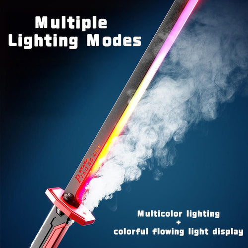 LED Katana Sword Toy β Real Smoke, Sparks & 7-Color Glow Blade for Kids