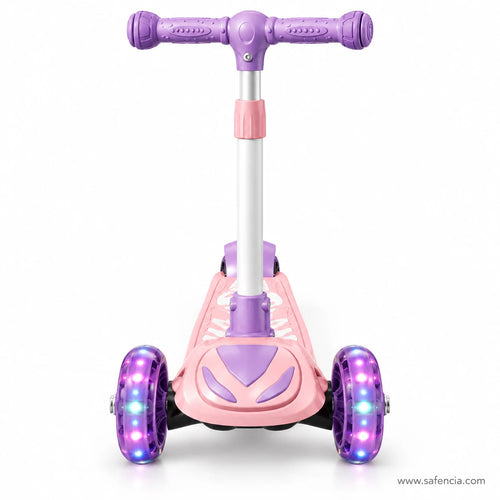 Pink Light-Up Kids Scooter with Flashing Wheels