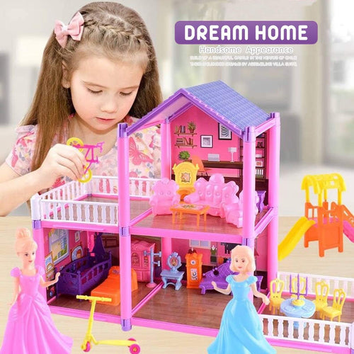 Princess Doll House Play Set with Dolls & Furniture