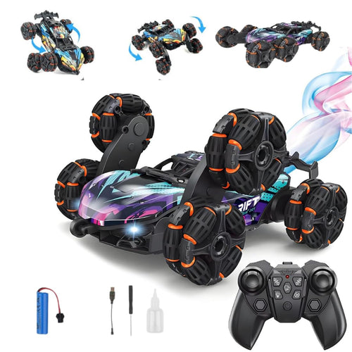 High-Speed RC Drift Car with 6 Wheels, 360Β° Rotation, Steam Effects & LED Lights