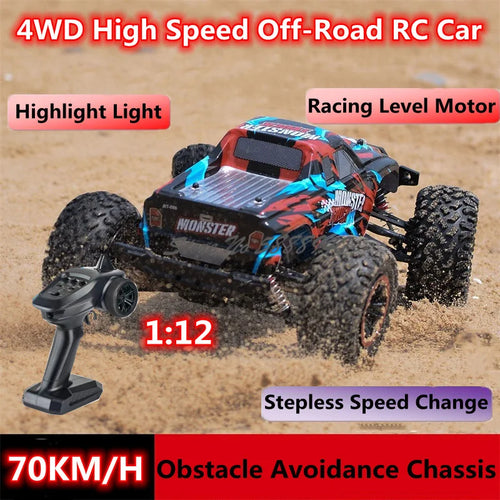 RC Monster Truck β 70KM/H 4WD Off-Road Remote Control Truck with LED Lights