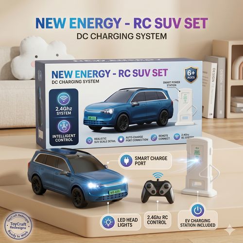 RC SUV Car Toy with EV Charging Station | 2.4GHz Remote Control Car