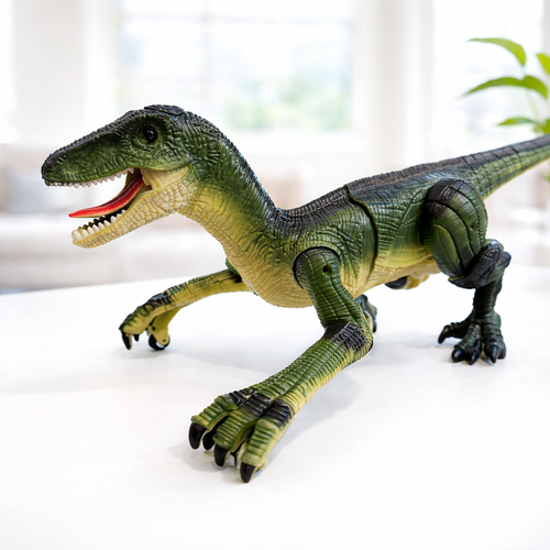 Remote Control Dinosaur Toy with Walking Action, Light & Spray Effect