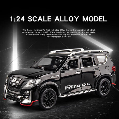 1:24 Diecast Nissan Patrol SUV Model Car – Pull-Back with Lights & Sound