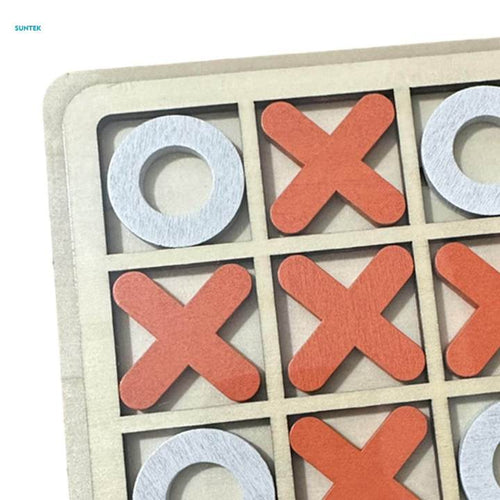 Wooden Sensory Tic Tac Toe Puzzle Board Game for Kids β Classic X & O Strategy Toy
