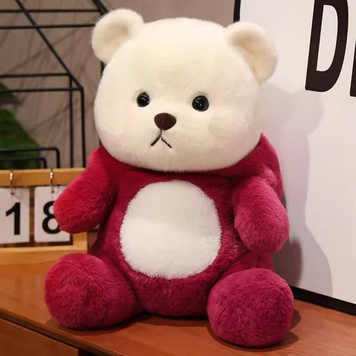 Red Teddy Bear Plush Toy with Cap – 25cm Soft Cuddly Bear