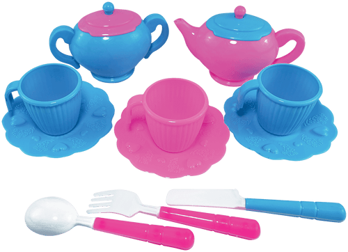 Tea Set (Pink & Blue) - Cute Pretend Tea Party Toy for Kids
