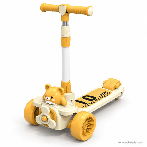 Teddy Bear Airplane Kids Scooter with Lights & Music