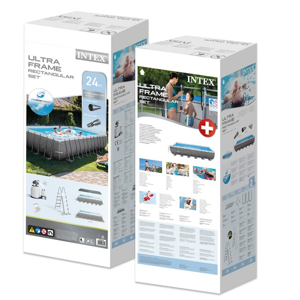 INTEX Ultra XTR Pool 24ft | Rectangular Pool with Sand Filter