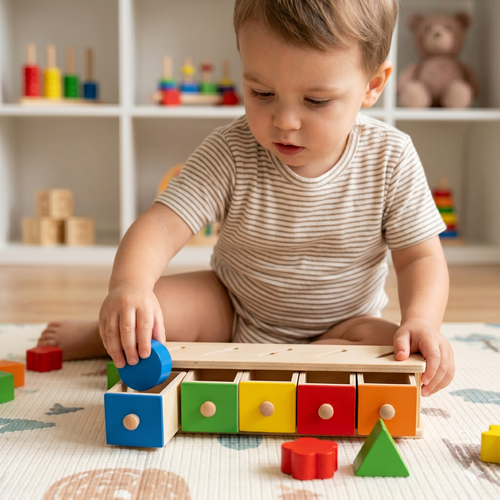 Wooden Colour & Shape Sorting Box | Montessori Educational Toy for Toddlers