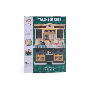 Talented Chef 85-Piece Kitchen Playset with steam stove and water sink