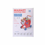 64-Piece Kids' Market Shopping Cart Playset – Grocery Role-Play Toy