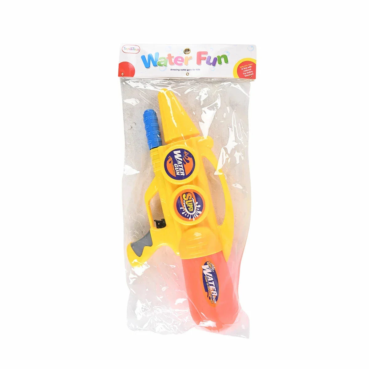 Water Fun Pump Action Water Gun Toy for Kids - Yellow, front view