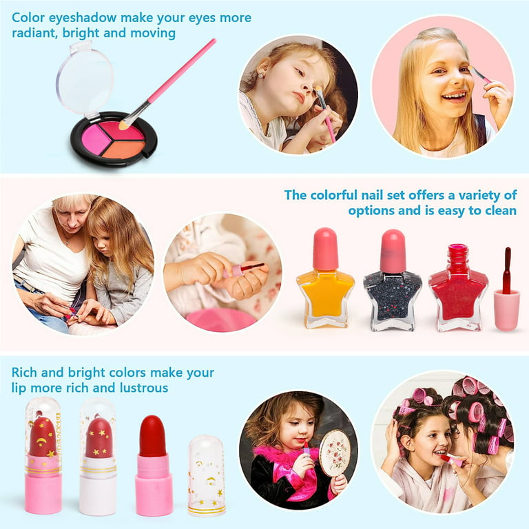 Unicorn makeup kit bag open showing all accessories pretend play beauty set girls ToyVerse