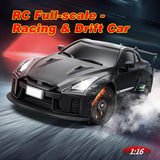 1:16 Scale High-Speed RC Drift & Racing Car with LED Lights & Rechargeable Battery