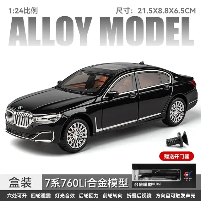 BMW 760Li 1:24 Diecast Model Car – Pull-Back with Lights & Sound