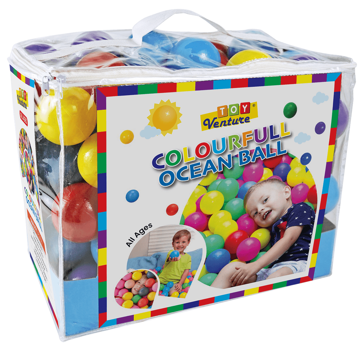 100 Pcs Ocean Ball Bag – Colorful Play Balls for Kids