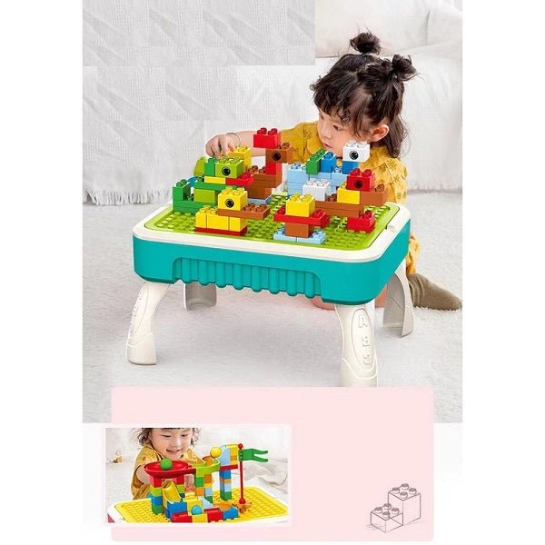 2-in-1 Blocks & Drawing Table – Building Blocks Activity Table for Kids