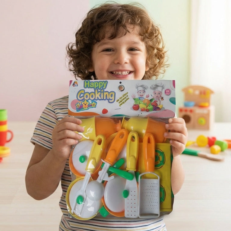 Happy Cooking Kitchen Set Toy for Kids - full set view