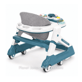 Height-Adjustable Foldable Baby Walker with Steering Wheel Activity Tray