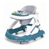 Height-Adjustable Foldable Baby Walker with Steering Wheel Activity Tray