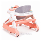Foldable Baby Learning Walker with Activity Tray, Handle Bar & Padded Seat (Pink)