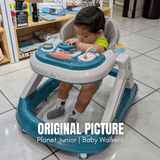 Height-Adjustable Foldable Baby Walker with Steering Wheel Activity Tray
