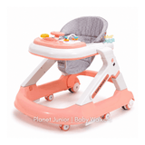 Foldable Baby Learning Walker with Activity Tray, Handle Bar & Padded Seat (Pink)