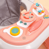 Foldable Baby Learning Walker with Activity Tray, Handle Bar & Padded Seat (Pink)