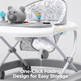 Foldable Baby Walker with Interactive Bear Activity Tray