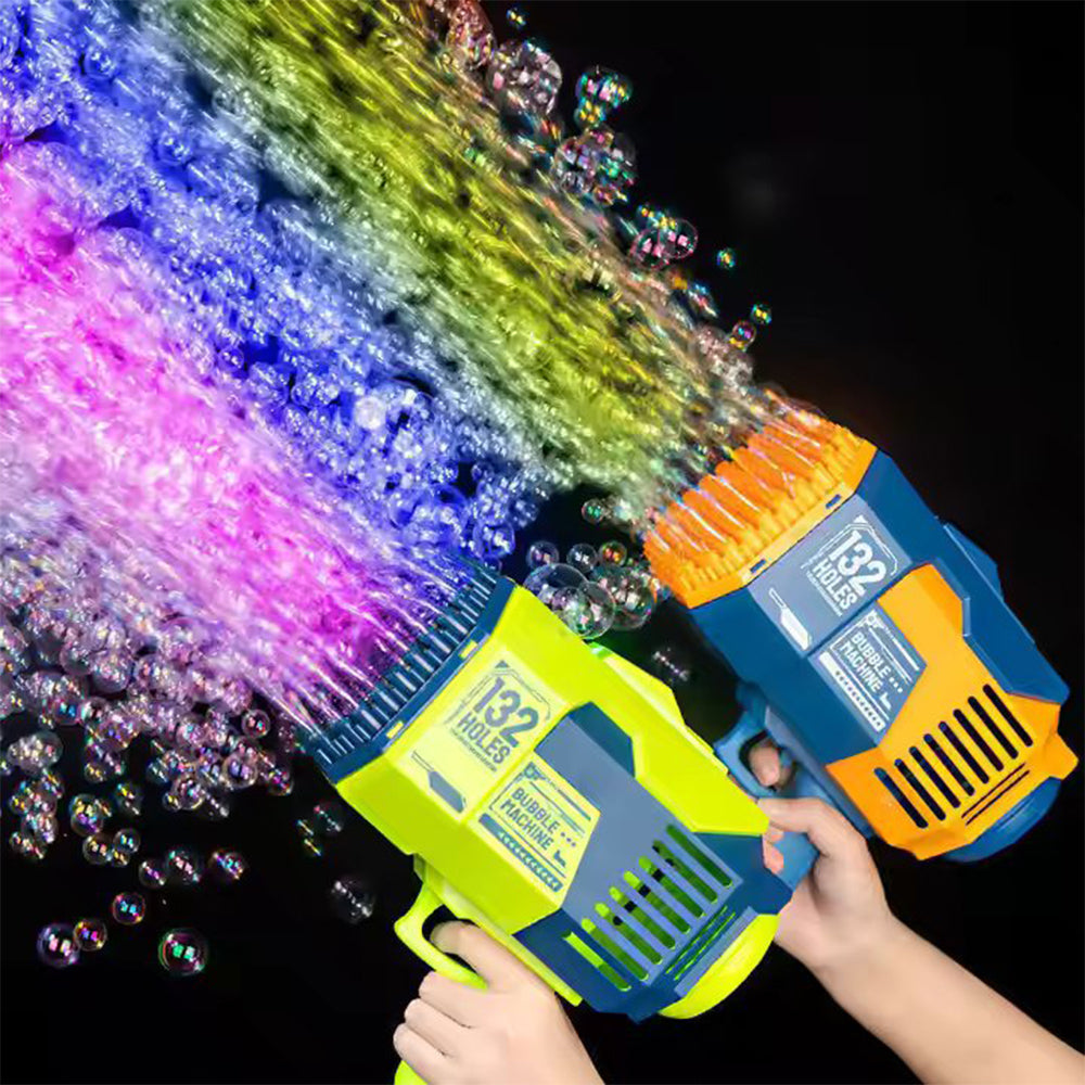 132-Hole Automatic Bubble Gun – Rechargeable Bubble Machine for Kids